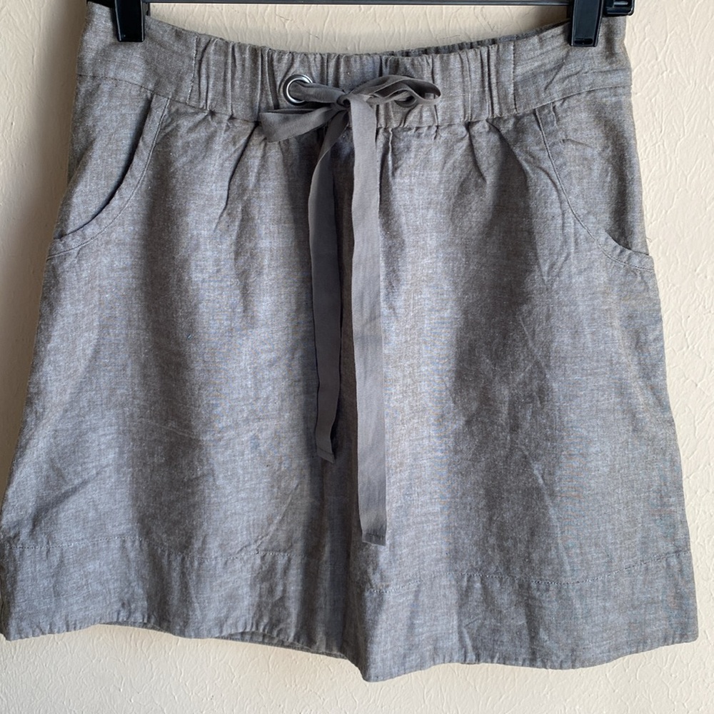 Eileen Fisher Skirt Chambry Short w/ tie Pockets p/p NWT